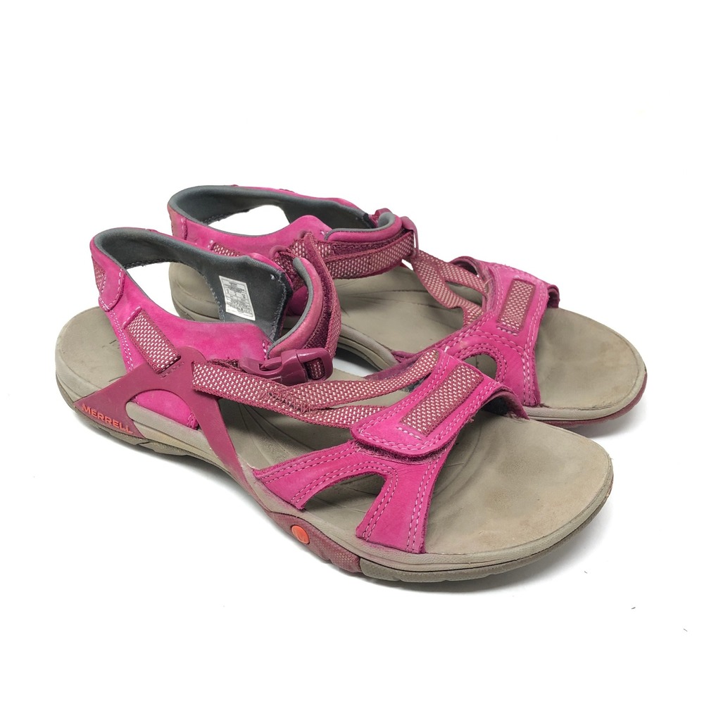 Merrell Womens 8 Azura Raspberry Pink Hiking Sandals Open Toe Flat